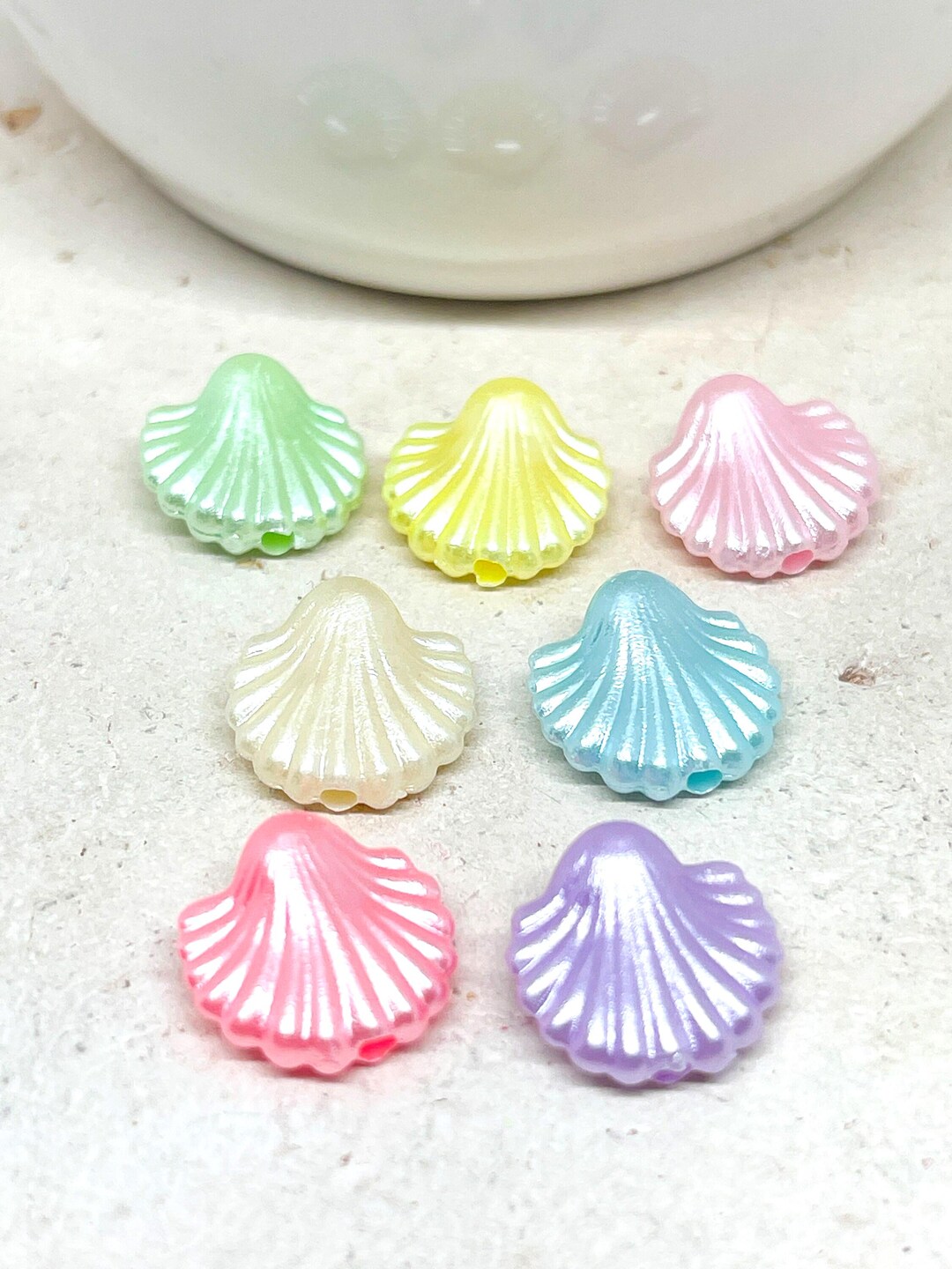 30 Pcs. Acrylic Shell Beads, Mixed Colors, Motif Beads Shell - Etsy Canada