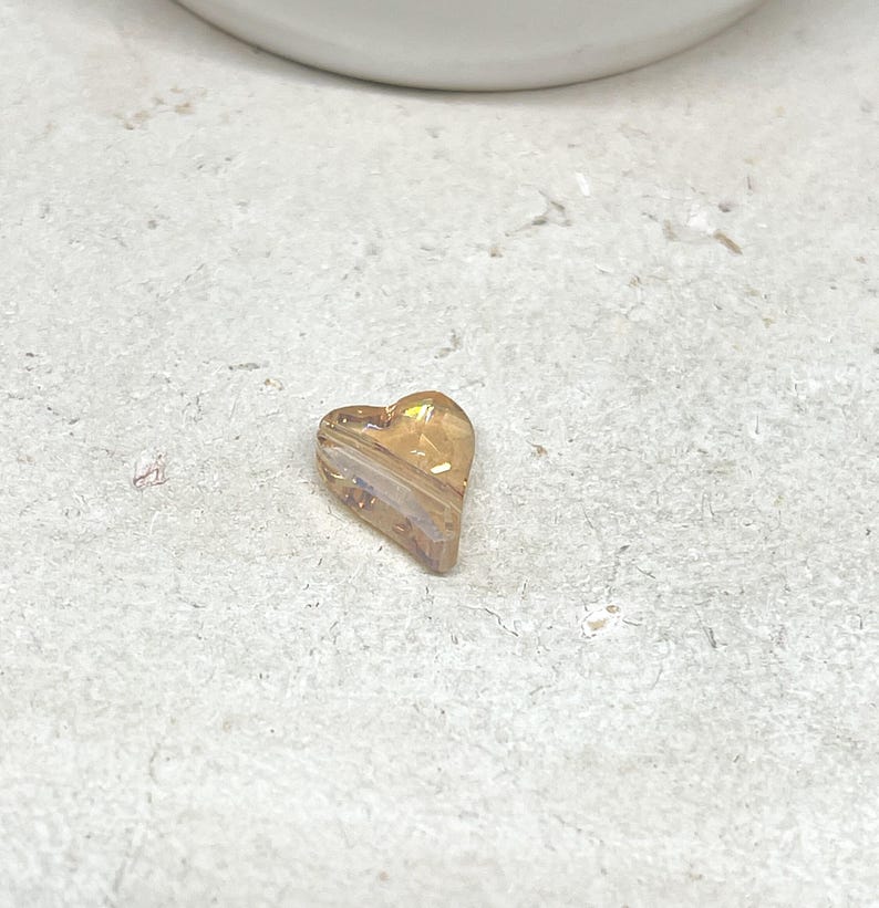 Crystal hearts 22 mm x 10 mm, 10 pieces. Crystal beads beige. image 4