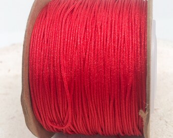 10m Macrameeband, Rote Kordel, 0,20 Euro/m, Schmuckband rot, Nylon Band 0,7mm