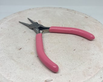 1 piece round nose pliers, pink steel pliers, small carbon steel pliers