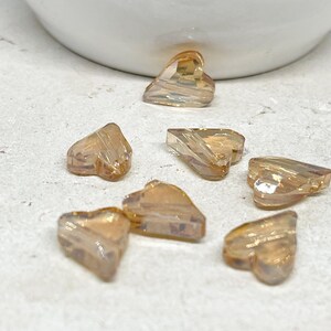 Crystal hearts 22 mm x 10 mm, 10 pieces. Crystal beads beige. image 1