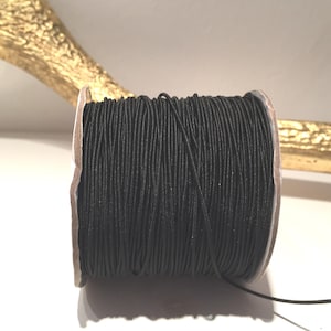 Elastisches Band 1mm/ 1,2mm/1,5mm/2mm Schmuckband schwarz, Kordel Elastisch, 5m Schnur, 40/50/60/80 EUR/m
