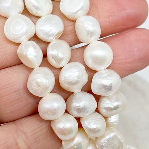 10 pcs. Freshwater Pearls 10-11 mm/8-9 mm Cultured Pearls Cream White, Natural Pearls, Baroque Pearls, Real Pearls