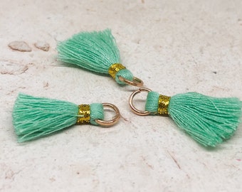 3 pcs. tassel mint green, tassel green, tassels, small tassels mint green