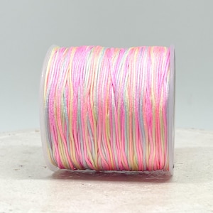 10m Macraméband Pastell Bunt 0,8mm, Chinesischer Knoten, Kabbalah Armband, 0,20 Euro/m