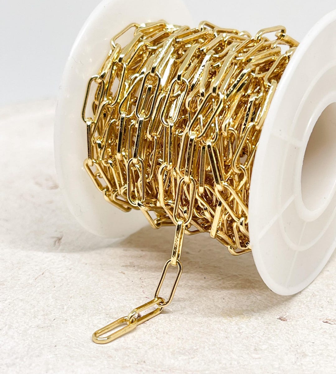1 Meter Brass Paper Clip Chain, Paper Clip Chain 18K Gold Plated - Etsy
