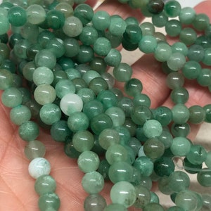 Round natural aventurine beads one strand, green aventurine, natural stone beads, natural pearls dyed, gemstone beads 6 mm, 8 mm