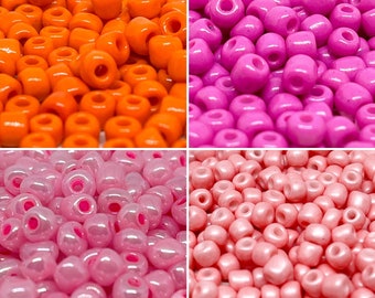 20 Gramm Rocaille Perlen, Rocaille, 8EUR/100g, Rosa  Rocaille, Seedbeads 6/0 4mm, Rocaille Orange