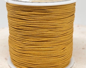 10m Macraméband senf gelb, Kordel gelb, Kordel 0,8mm, ockerfarben, Grundpreis: 0,20 Euro/m