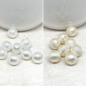 Pack of 50 acrylic beads, cream beige acrylic beads 10 mm, round plastic beads