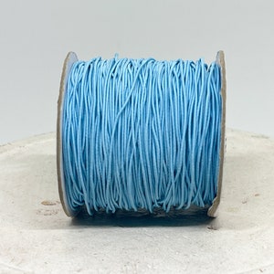 Elastisches Band, Elastikband 0,8mm/ 1mm/2mm, Gummikordel Hellblau, 5 Meter Band, 0,40 - 0,80 EUR/m
