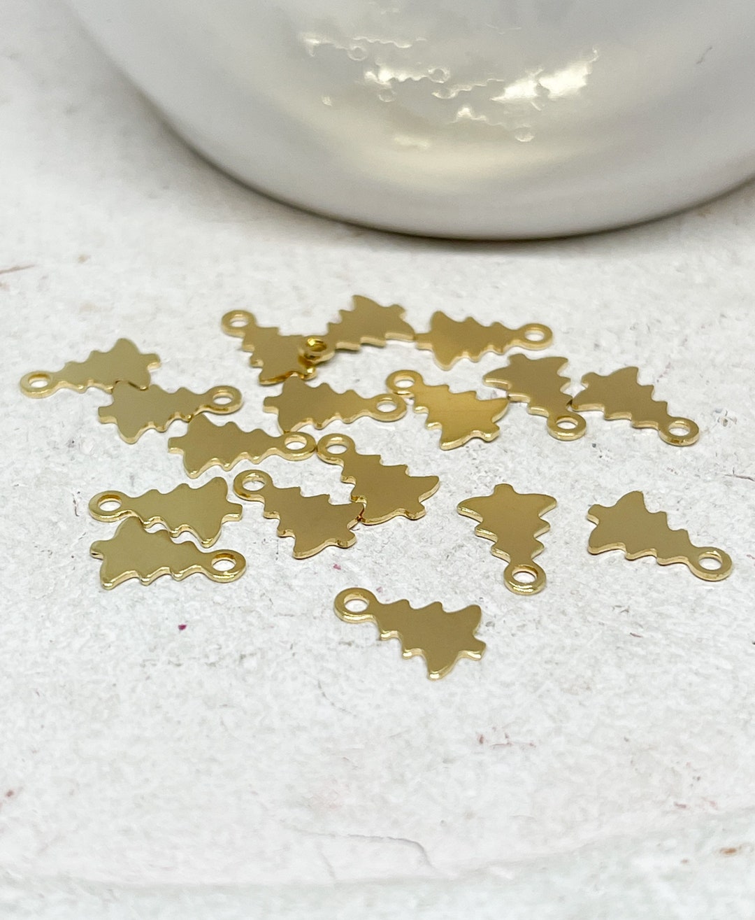 12 St. Weihnachtsanhänge Tannenbaum, Edelstahl Anhänger, Weihnachten