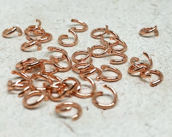 30 St. Edelstahl Biegeringe, 3mm/4mm/5mm/6mm, Offene Biegeringe rund, rosévergoldete Ringe