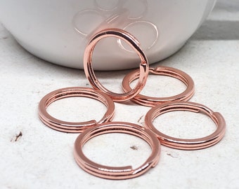 10 St.Schlüsselringe 20 mm für Schlüsselanhänger, Ringe  für Schlüsselband, Handtasche, DIY Roségoldfarbene Ringe 20mm