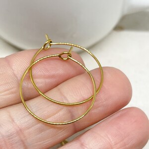 IP ion coating, 6 stainless steel hoop earrings, 3 pairs of hoop earrings, stainless steel 316L, gold-colored 25mm