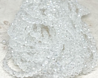 Glass beads 4 mm, 130 pieces, cut glass beads, faceted beads