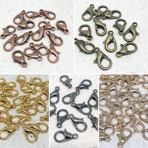 25 pcs. Carabiner, clasps, chain clasp, 12 mm /14 mm carabiner