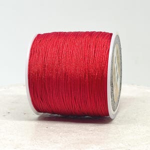 10 m macrame ribbon, red cord, 0.20 euros/meter, red jewelry ribbon, nylon ribbon 0.7 mm
