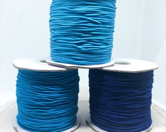 Elastisches Band, Elastikband 1mm / 0,8mm, Gummikordel, Hellblau, Sky Blau, 5 Meter Band, 0,40 EUR/m