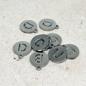 Initialen Anhänger, Alphabet Perlen A-Z, Edelstahl Buchtaben Anhänger, Initial A-Z