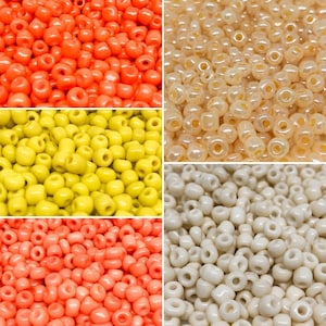 20 grams of rocaille beads, rocaille, 8EUR/100g, beige rocaille, seed beads 6/0 4 mm, rocaille orange