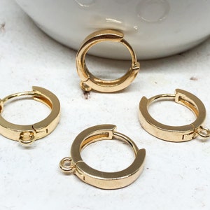 2 pairs of gold-plated leverbacks, 16 mm ear leverbacks, earrings, earrings, DIY earrings