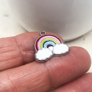 Enamel pendant rainbow, 5 pcs. pendant rainbow