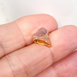 Crystal hearts 22 mm x 10 mm, 10 pieces. Crystal beads beige. image 5