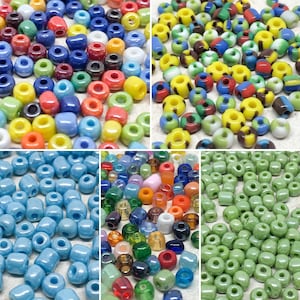 20 grams of rocaille beads, rocaille, 8EUR/100g, rocaille blue, rocaille green, seed beads 6/0 - 4 mm