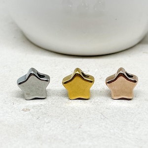 1 St. Sterne aus Edelstahl, Sterne Roségoldfarben, Goldfarben oder Edelstahl