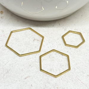 Edelstahl Hexagon Verbinder, Hexagon Conector, filigrane Verbinder, Geometrische Verbinder