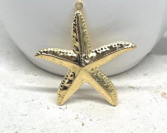 Colgante de estrella de mar de acero inoxidable, chapado iónico, dije de estrella de mar