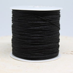 10 m macramé ribbon, black jewelry ribbon 0.8 mm, 0.20 euros/meter