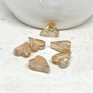 Crystal hearts 22 mm x 10 mm, 10 pieces. Crystal beads beige. image 2