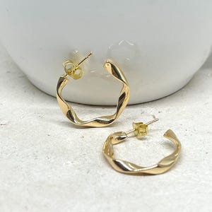 2 Paar Edelstahl Creolen, halbe Creolen, Messing Creolen vergoldet, Runde Creolen, DIY Ohrringe
