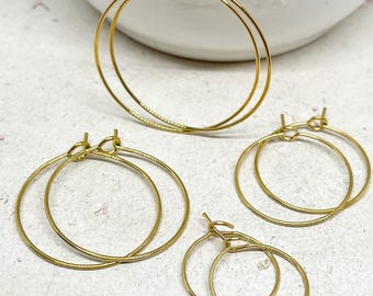 IP ion coating, 6 stainless steel hoop earrings, 3 pairs of hoop earrings, stainless steel 316L, gold-colored
