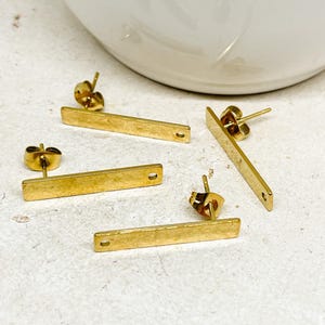 Edelstahl Ohrstecker Rechteck, 2 Paar Rohlinge, DIY Ohrringe