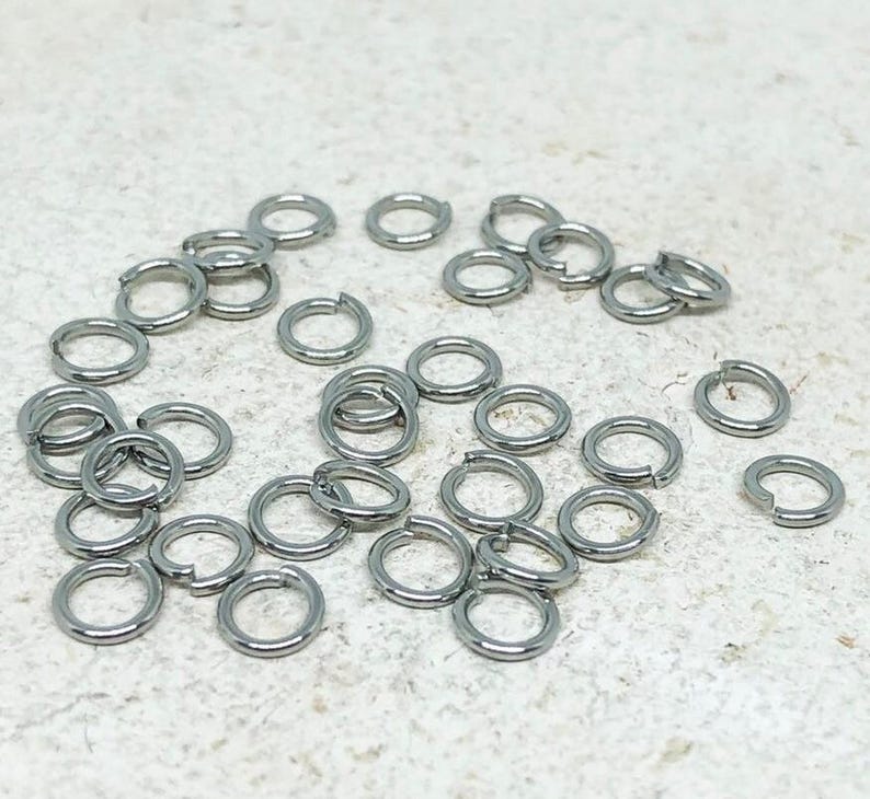 30 stainless steel jump rings, open round jump rings, various sizes image 1