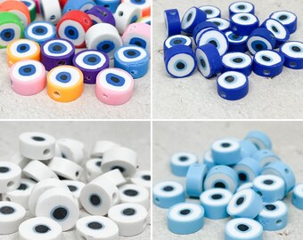 Cuentas de arcilla polimérica, arcilla polimérica para mal de ojo, cuentas de Fimo, cuentas espaciadoras para mal de ojo