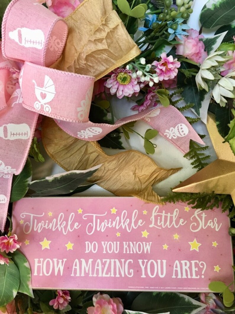 Twinkle twinkle little star A Star is Born, Baby shower Door Baby Girl nursery hoop