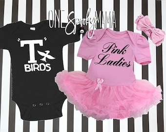 halloween costumes for twins brother sister siblings grease t birds pink ladies baby girl baby boy matching outfits costumes for multiples