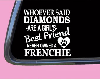 Calcomanía adhesiva Frenchie Diamonds TP 465 para perro de rescate, bulldog francés, juguetes para perrera
