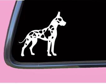 Harlequin Great Dane cropped TP 551 vinyl  Decal Sticker dog breed