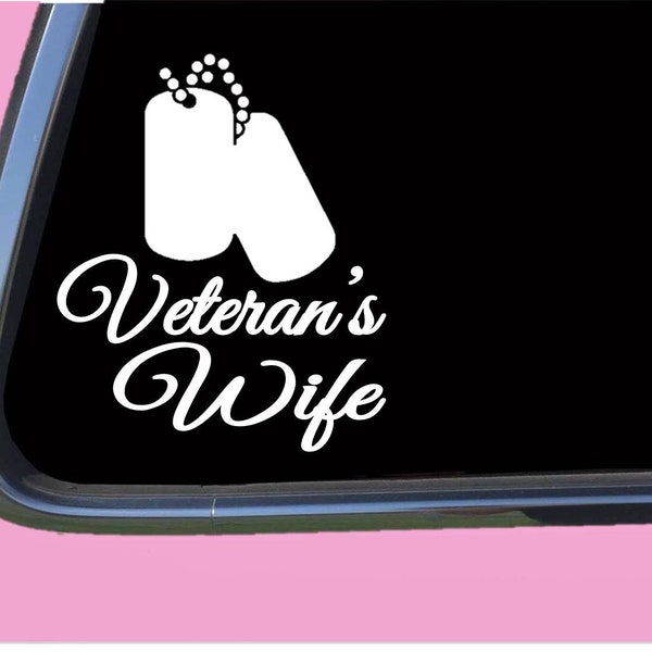 Veteran Wife Dog tags Decal Sticker  TP 773