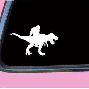 Bigfoot riding TRex TP 752 sticker sticker t trex jurassic dino sasquatch