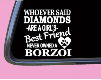Russian Borzoi Diamonds TP 492 Sticker Decal rescue dog