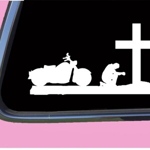 Praying Biker TP 668 Sticker  Decal Christian motorcycle helmet chaps boots