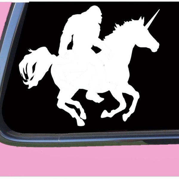 Bigfoot Riding a Unicorn TP161 decal sticker sasquatch horse