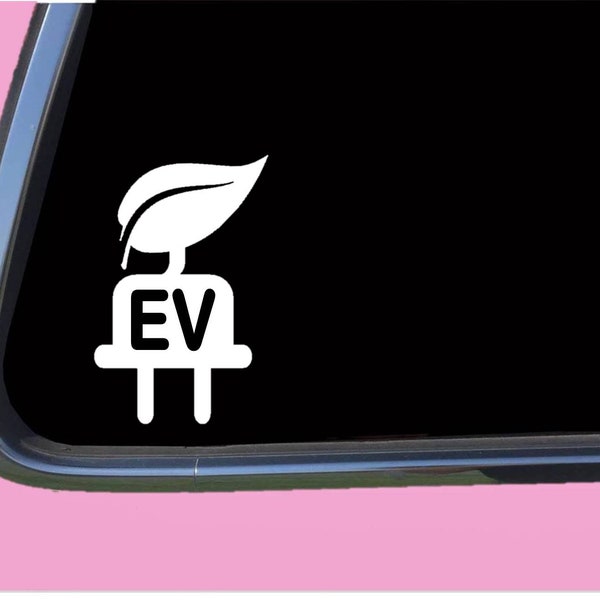 Ev plug Leaf sticker Decal TP 944  electric vehicle hybrid car