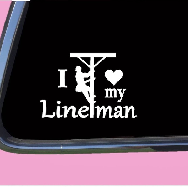 I love my Lineman TP 619 Sticker  Decal line worker journey hat gloves